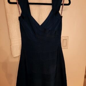Navy Blue Herve Leger Bandage Dress is size Medium